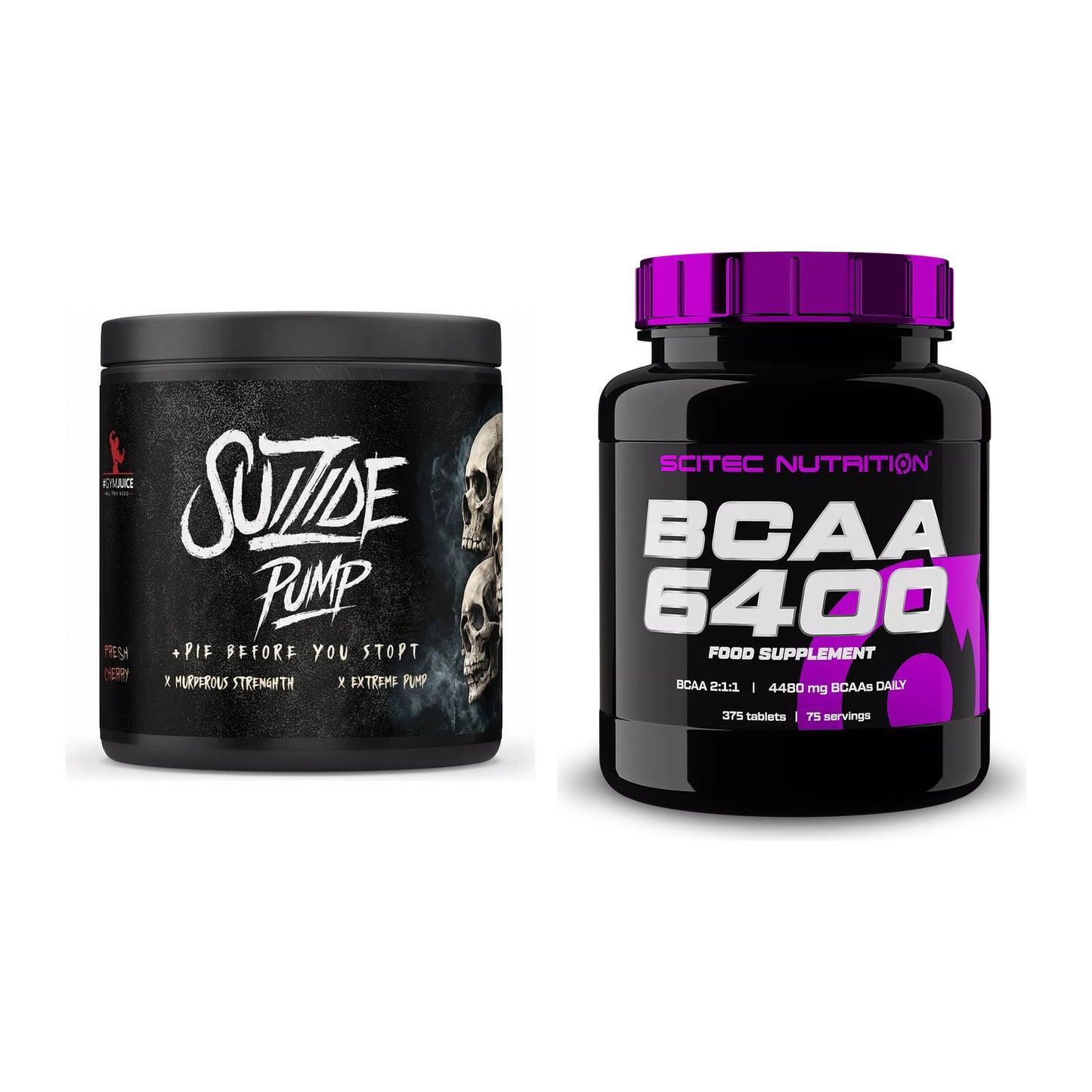 Trainings-Set: #GYMJUICE SUIZIDE PUMP + Scitec BCAA 6400 – alle enthaltenen Artikel