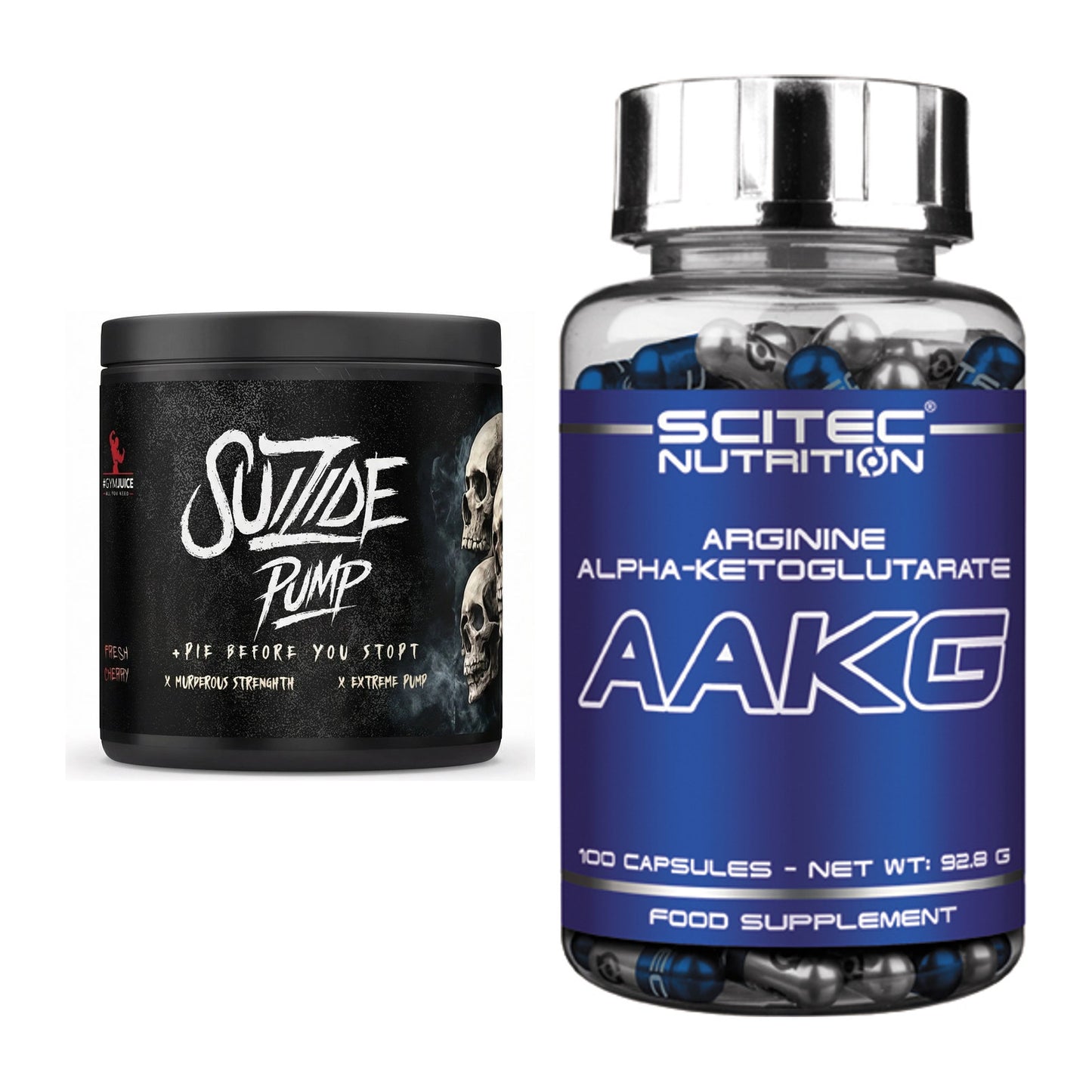 Trainings-Set: #GYMJUICE SUIZIDE PUMP + Scitec AAKG – alle enthaltenen Artikel