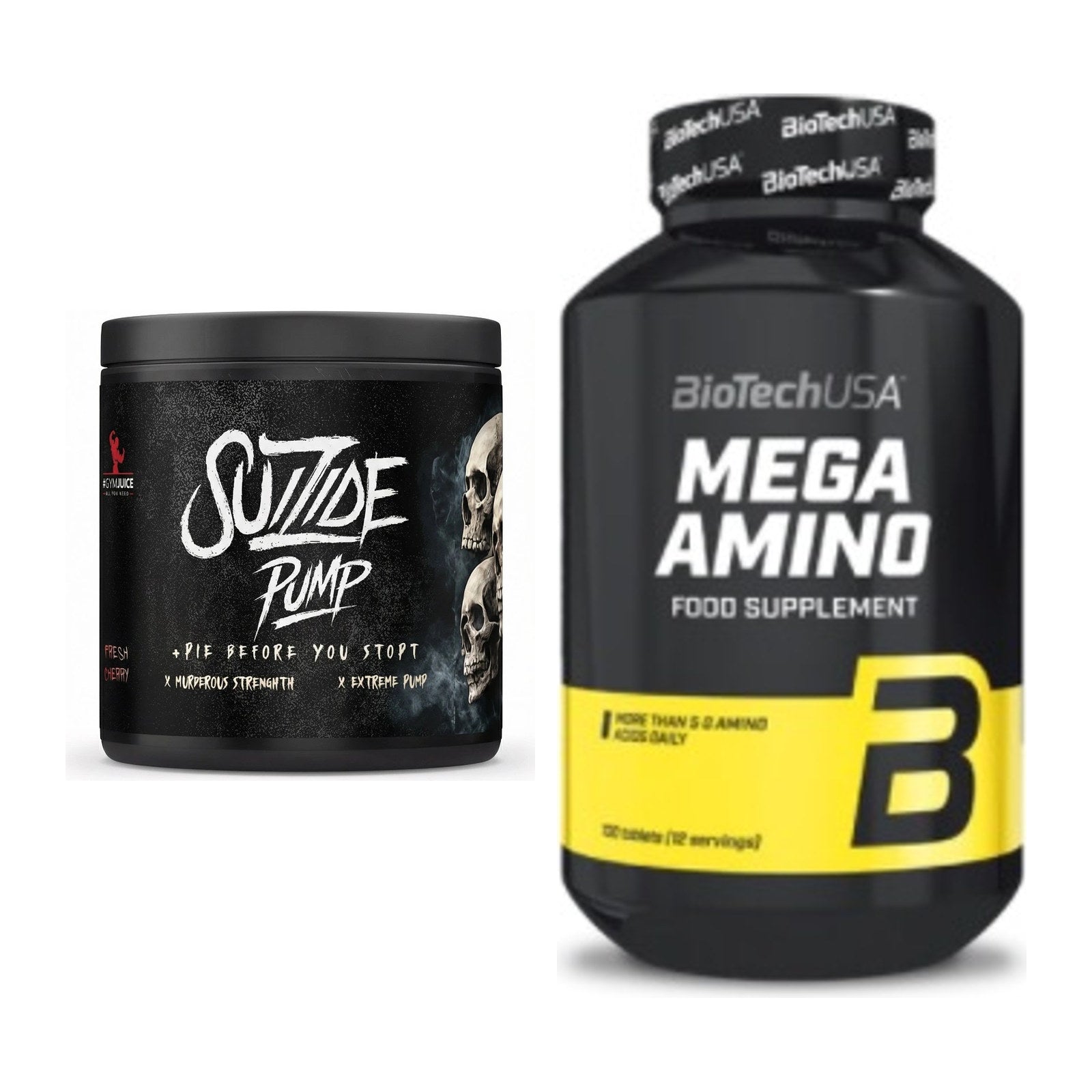 Trainings-Set: #GYMJUICE SUIZIDE PUMP + BioTech Mega Amino – alle enthaltenen Artikel