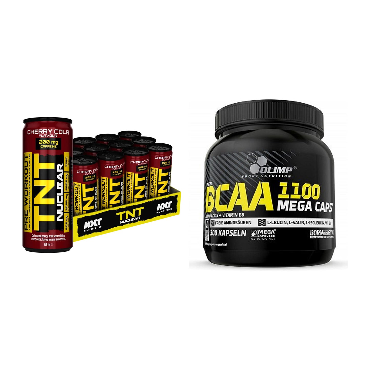 Trainings-Set: NXT Nutrition TNT NUCLEAR + Olimp BCAA Mega Caps – alle enthaltenen Artikel
