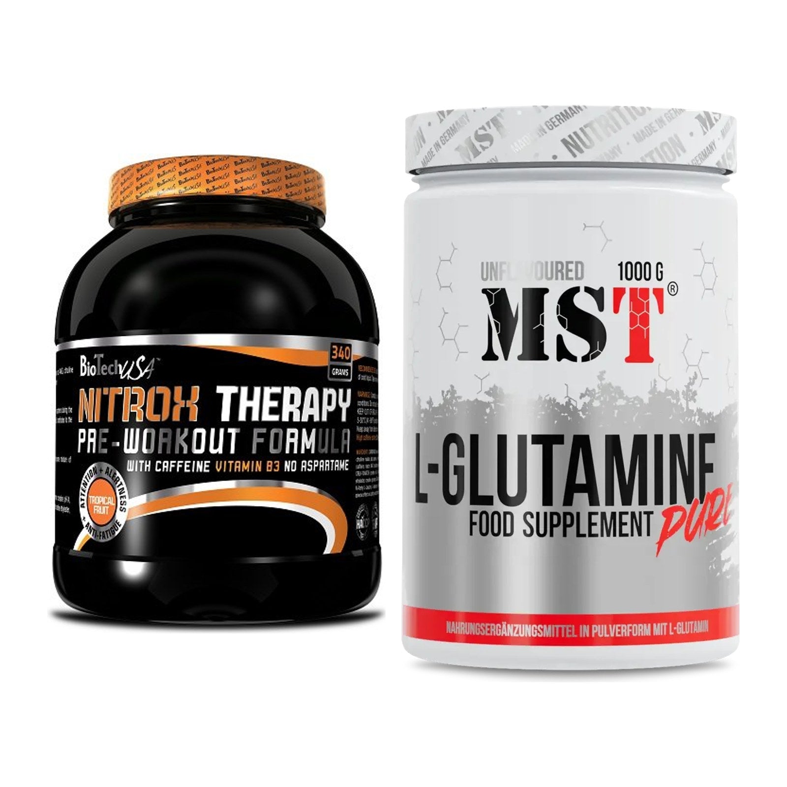 Trainings-Set: BioTech NitroX Therapy + MST Glutamine – alle enthaltenen Artikel