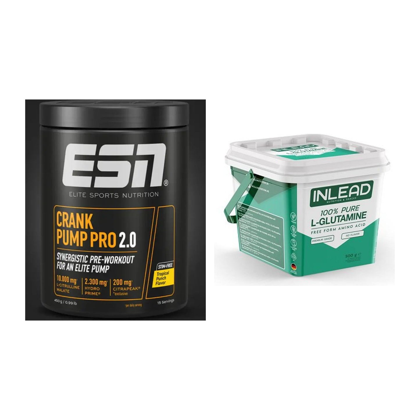 Trainings-Set: ESN Crank Pump Pro 2.0 + INLEAD L-Glutamine – alle enthaltenen Artikel