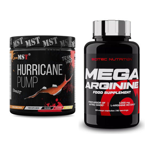 Trainings-Set: MST Hurricane Pump + Scitec Mega Arginine – alle enthaltenen Artikel