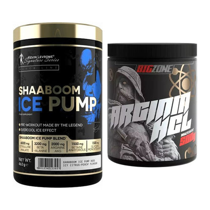Trainings-Set: Kevin Levrone Shaaboom Ice Pump + Big Zone Arginine HCl – alle enthaltenen Artikel