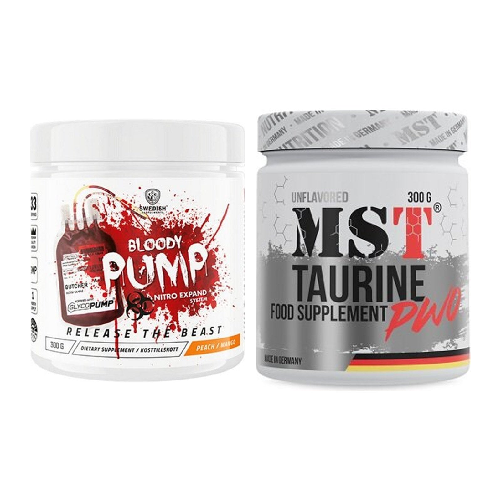 Trainings-Set: Swedish Supplements Bloody Pump + MST Taurine – alle enthaltenen Artikel