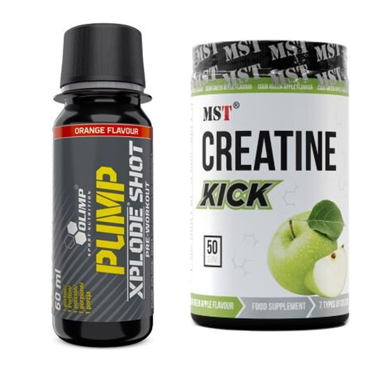 Trainings-Set: Olimp Pump Xplode Shot + MST Creatine Kick – alle enthaltenen Artikel