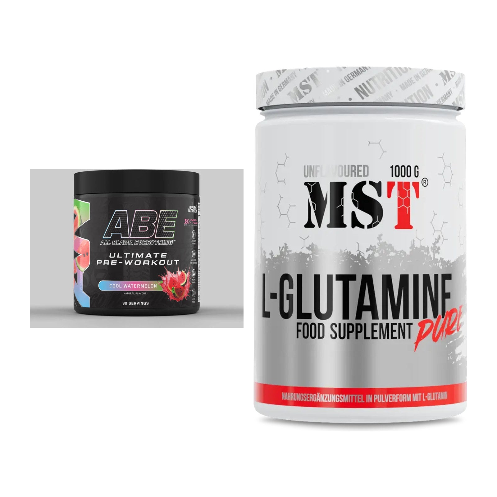 Trainings-Set: Applied Nutrition A.B.E Ultimate + MST Glutamine – alle enthaltenen Artikel