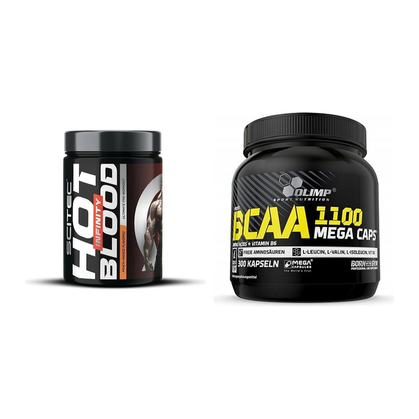 Trainings-Set: Scitec Hot Blood INFINITY + Olimp BCAA Mega Caps – alle enthaltenen Artikel