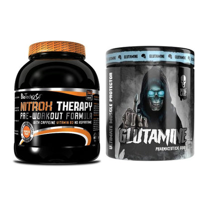 Trainings-Set: BioTech NitroX Therapy + Skull Labs Glutamine – alle enthaltenen Artikel