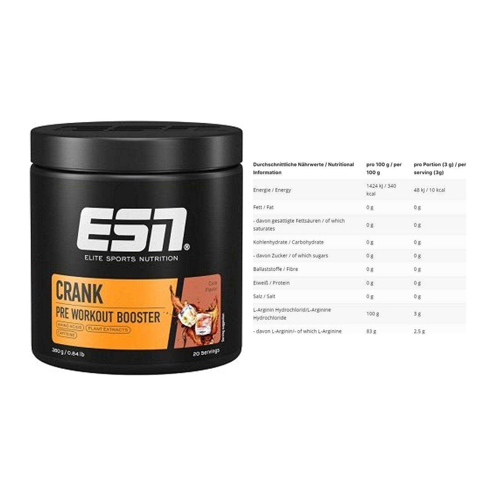 Trainings-Set: ESN Crank Booster + INLEAD L-Arginin HCL – alle enthaltenen Artikel