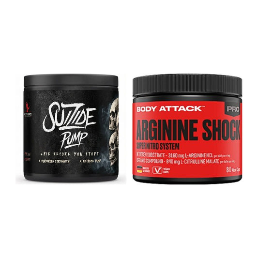 Trainings-Set: #GYMJUICE SUIZIDE PUMP + Body Attack Arginine Shock – alle enthaltenen Artikel