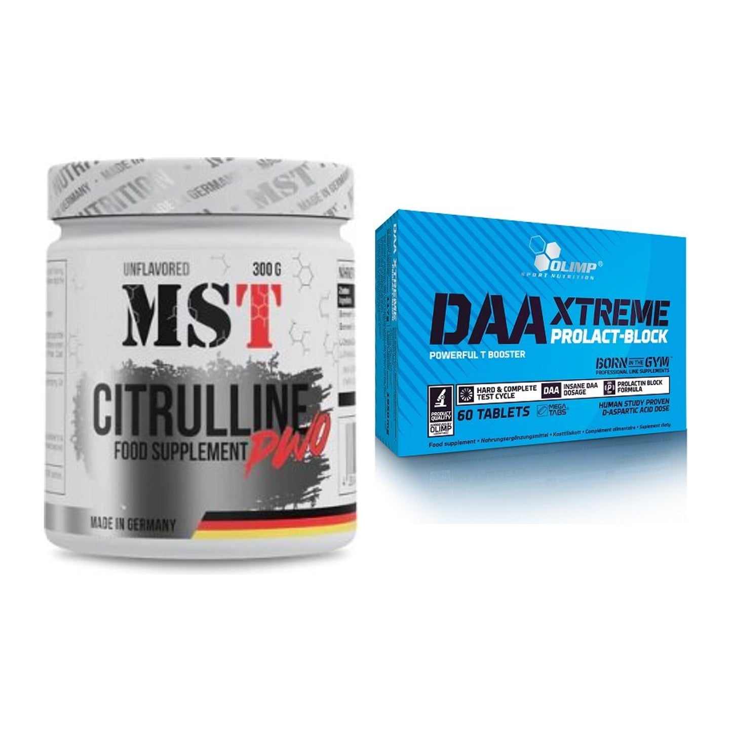 Trainings-Set: MST Citrulline Malat 300g + Olimp DAA Xtreme – alle enthaltenen Artikel