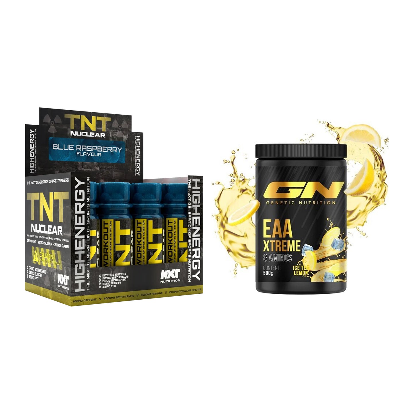 Trainings-Set: NXT Nutrition TNT Nuclear Shots + GN EAA Xtreme – alle enthaltenen Artikel