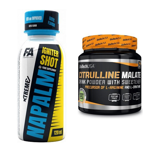 Trainings-Set: FA Nutrition Xtreme Napalm + BioTech Citrulline Malate – alle enthaltenen Artikel