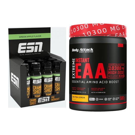 Trainings-Set: ESN Crank Pump Shot + Body Attack Extreme Instant EAA – alle enthaltenen Artikel