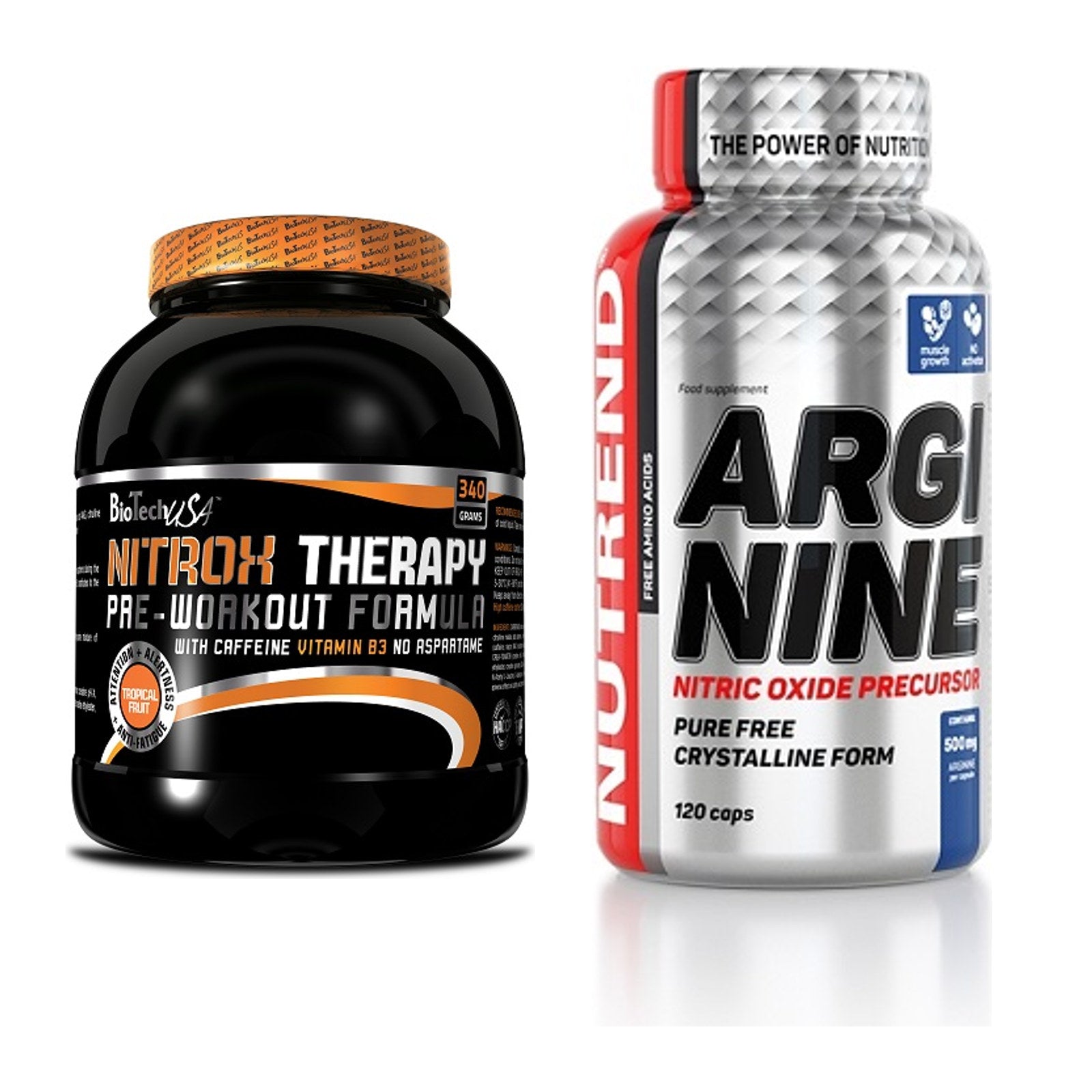 Trainings-Set: BioTech NitroX Therapy + Nutrend Arginine – alle enthaltenen Artikel