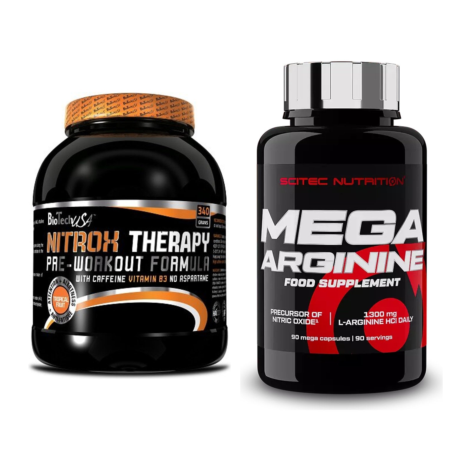Trainings-Set: BioTech NitroX Therapy + Scitec Mega Arginine – alle enthaltenen Artikel
