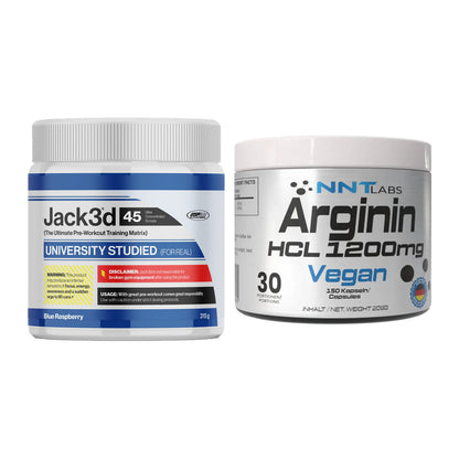 Trainings-Set: USP Labs Jack3d 45 Serv. + NNT Arginin HCL 1200 mg – alle enthaltenen Artikel