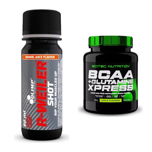 Trainings-Set: Olimp R-Weiler Shot + Scitec BCAA+ Glutamine Xpress – alle enthaltenen Artikel