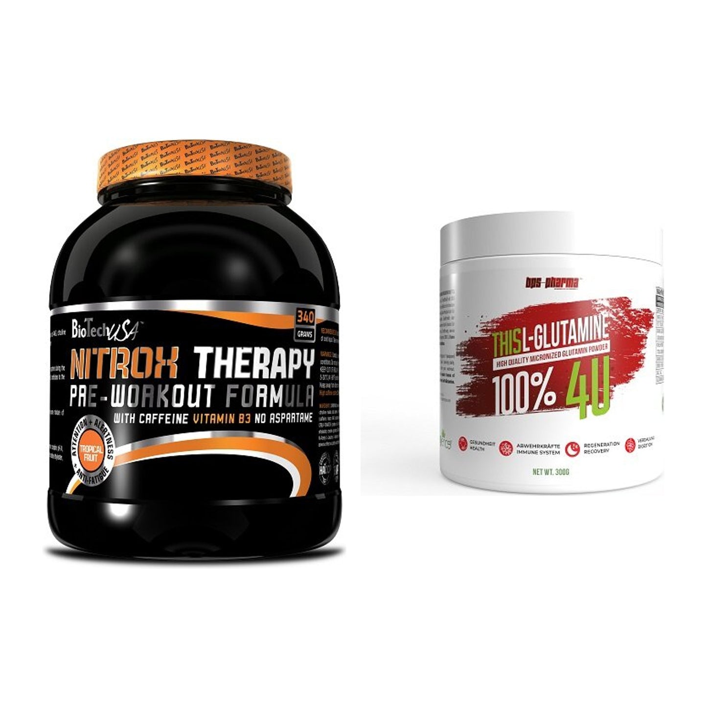 Trainings-Set: BioTech NitroX Therapy + BPS-Pharma This Glutamin – alle enthaltenen Artikel