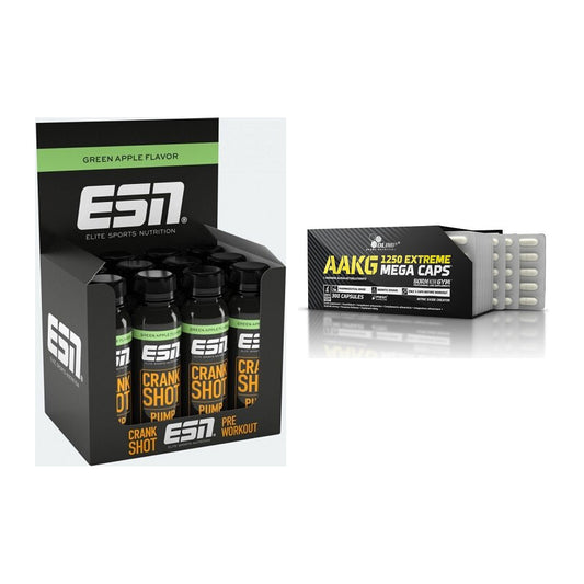 Trainings-Set: ESN Crank Pump Shot + Olimp AAKG Extreme Mega Caps – alle enthaltenen Artikel