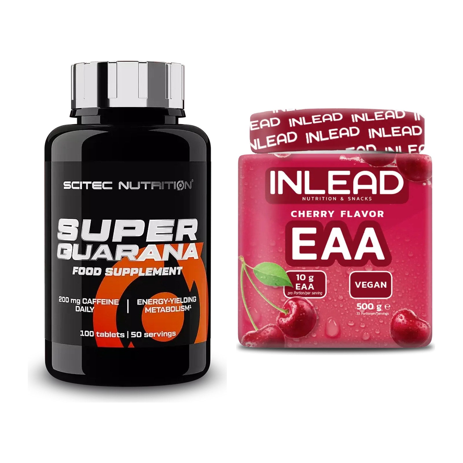 Trainings-Set: Scitec Super Guarana 100 Tabl. + INLEAD EAA – alle enthaltenen Artikel