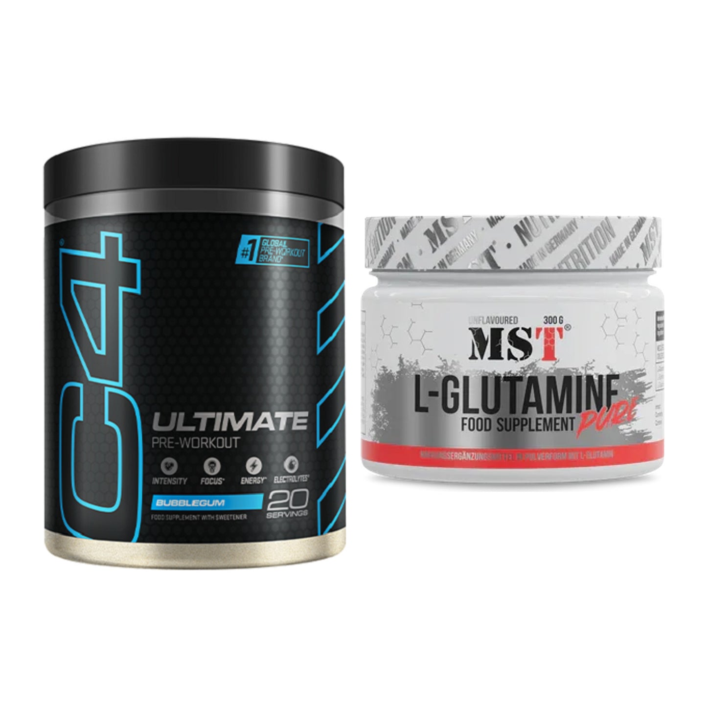 Trainings-Set: Cellucor C4 ULTIMATE 20 Serv. + MST Glutamine – alle enthaltenen Artikel