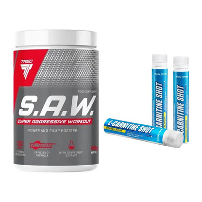 Trainings-Set: Trec Nutrition SAW Booster + Body Attack L-Carnitine – alle enthaltenen Artikel
