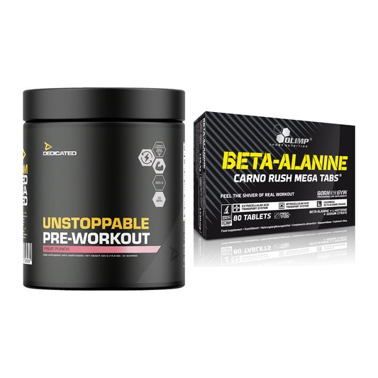 Trainings-Set: Dedicated Unstoppable + Olimp Beta-Alanin Carno Rush – alle enthaltenen Artikel