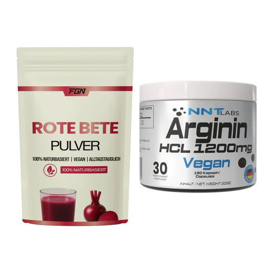 Trainings-Set: FGN Rote Beete Pulver + NNT Arginin HCL 1200 mg – alle enthaltenen Artikel
