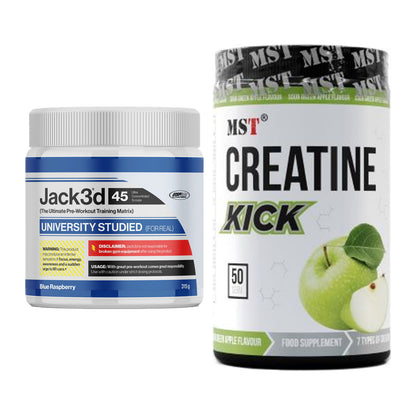 Trainings-Set: USP Labs Jack3d 45 Serv. + MST Creatine Kick – alle enthaltenen Artikel