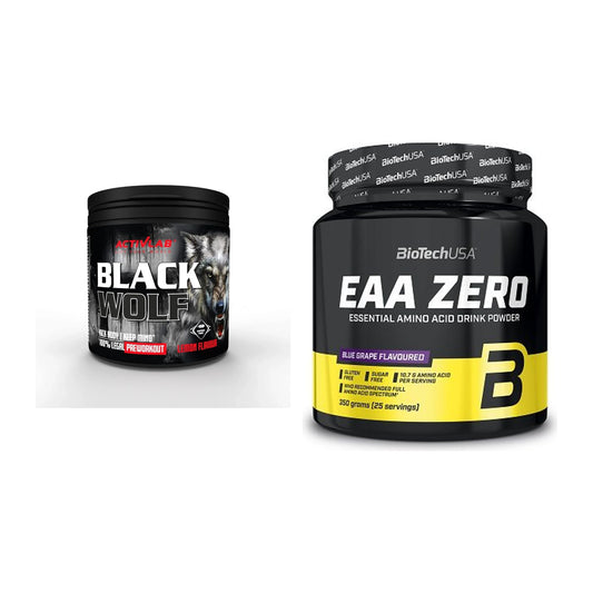Zestaw treningowy: Activlab Black Wolf Pre-Workout + BioTech EAA Zero - wszystkie elementy w zestawie
