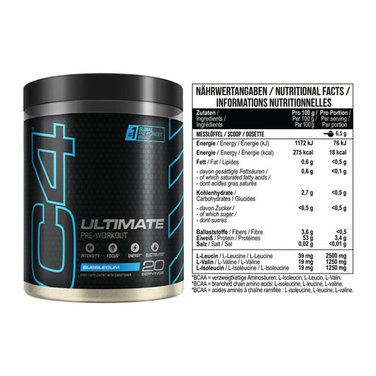 Trainings-Set: Cellucor C4 ULTIMATE 20 Serv. + MST BCAA Zero – alle enthaltenen Artikel