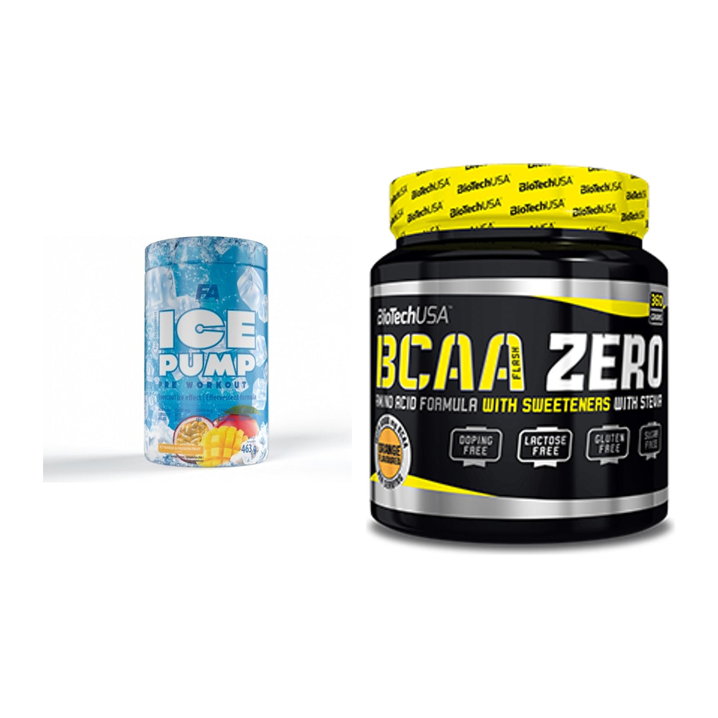 Trainings-Set: FA Nutrition ICE Pump Pre-Workout + BioTech BCAA Zero – alle enthaltenen Artikel