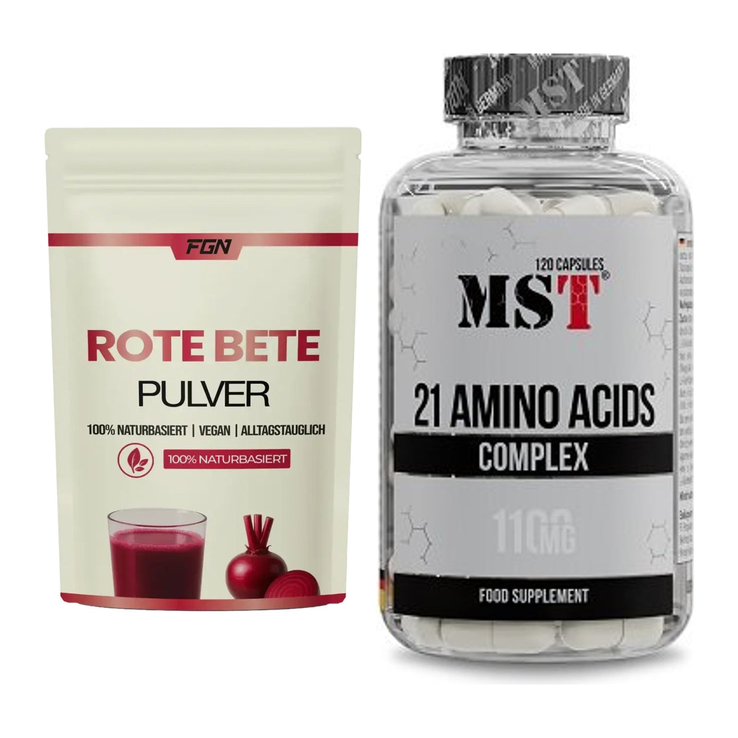 Trainings-Set: FGN Rote Beete Pulver + MST 21 Amino Acids – alle enthaltenen Artikel