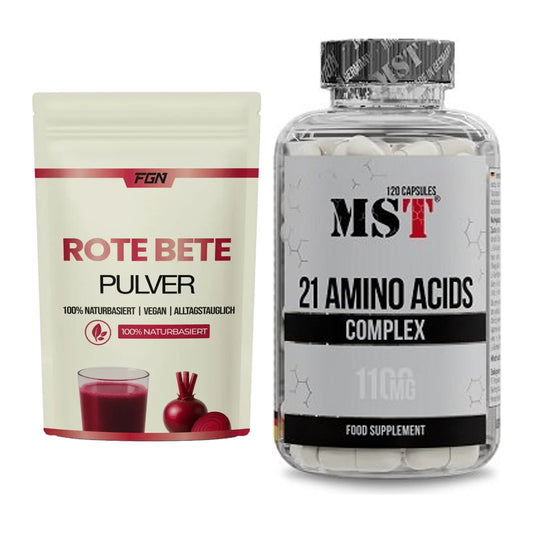 Trainings-Set: FGN Rote Beete Pulver + MST 21 Amino Acids – alle enthaltenen Artikel