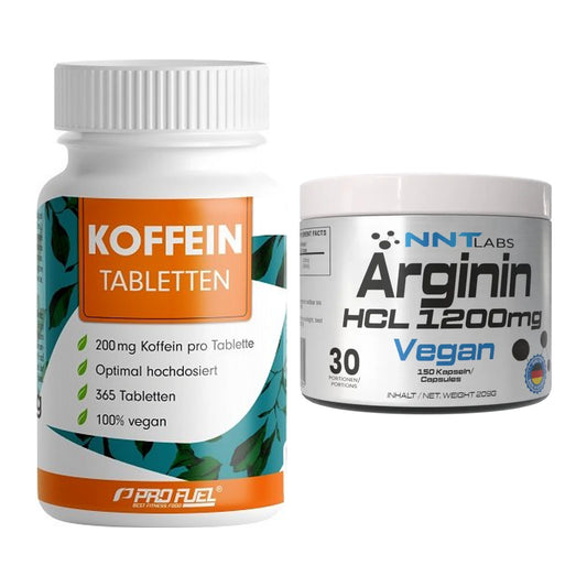Trainings-Set: ProFuel Koffein (200mg) + NNT Arginin HCL 1200 mg – alle enthaltenen Artikel