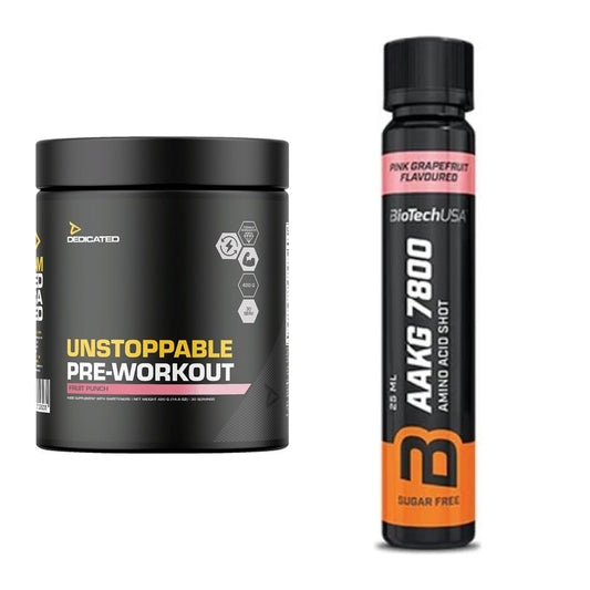 Trainings-Set: Dedicated Unstoppable + BioTech AAKG 7800 – alle enthaltenen Artikel