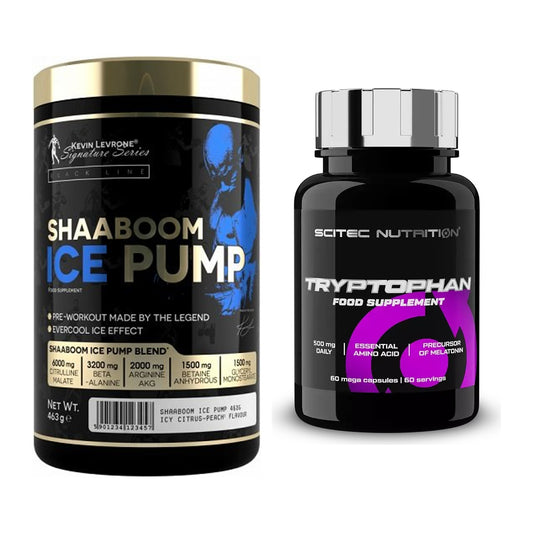 Trainings-Set: Kevin Levrone Shaaboom Ice Pump + Scitec Tryptophan – alle enthaltenen Artikel
