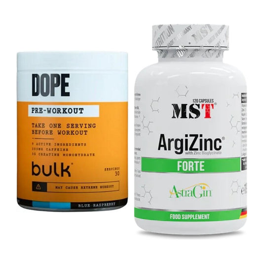 Trainings-Set: Bulk Dope Pre-Workout 30 Serv. + MST ArgiZinc Forte – alle enthaltenen Artikel