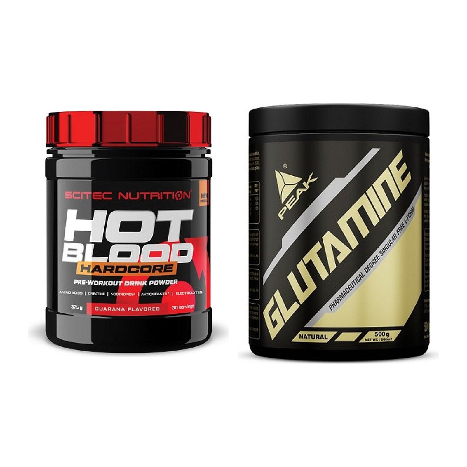 Trainings-Set: Scitec Hot Blood Hardcore + Peak Glutamin – alle enthaltenen Artikel