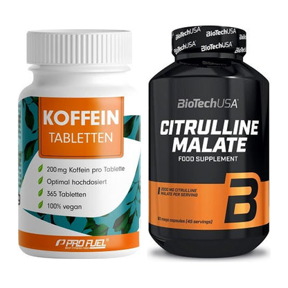 Trainings-Set: ProFuel Koffein (200mg) + BioTech Citrulline Malate – alle enthaltenen Artikel