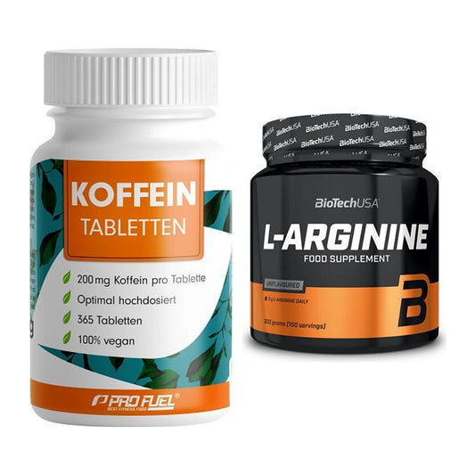 Set za vježbanje: ProFuel kofein (200mg) + BioTech L-arginin - uključeni svi artikli