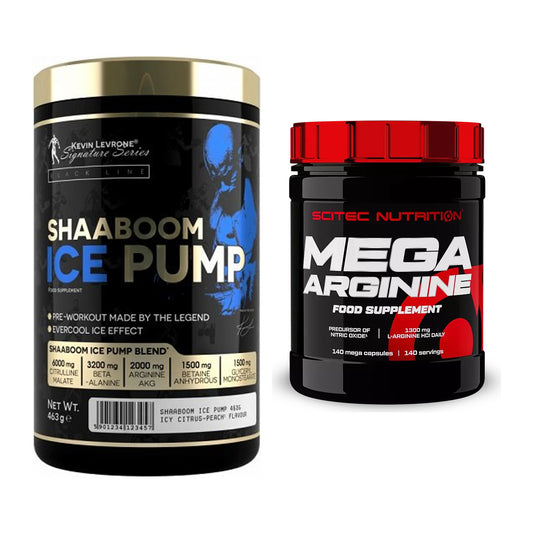 Trainings-Set: Kevin Levrone Shaaboom Ice Pump + Scitec Mega Arginine – alle enthaltenen Artikel