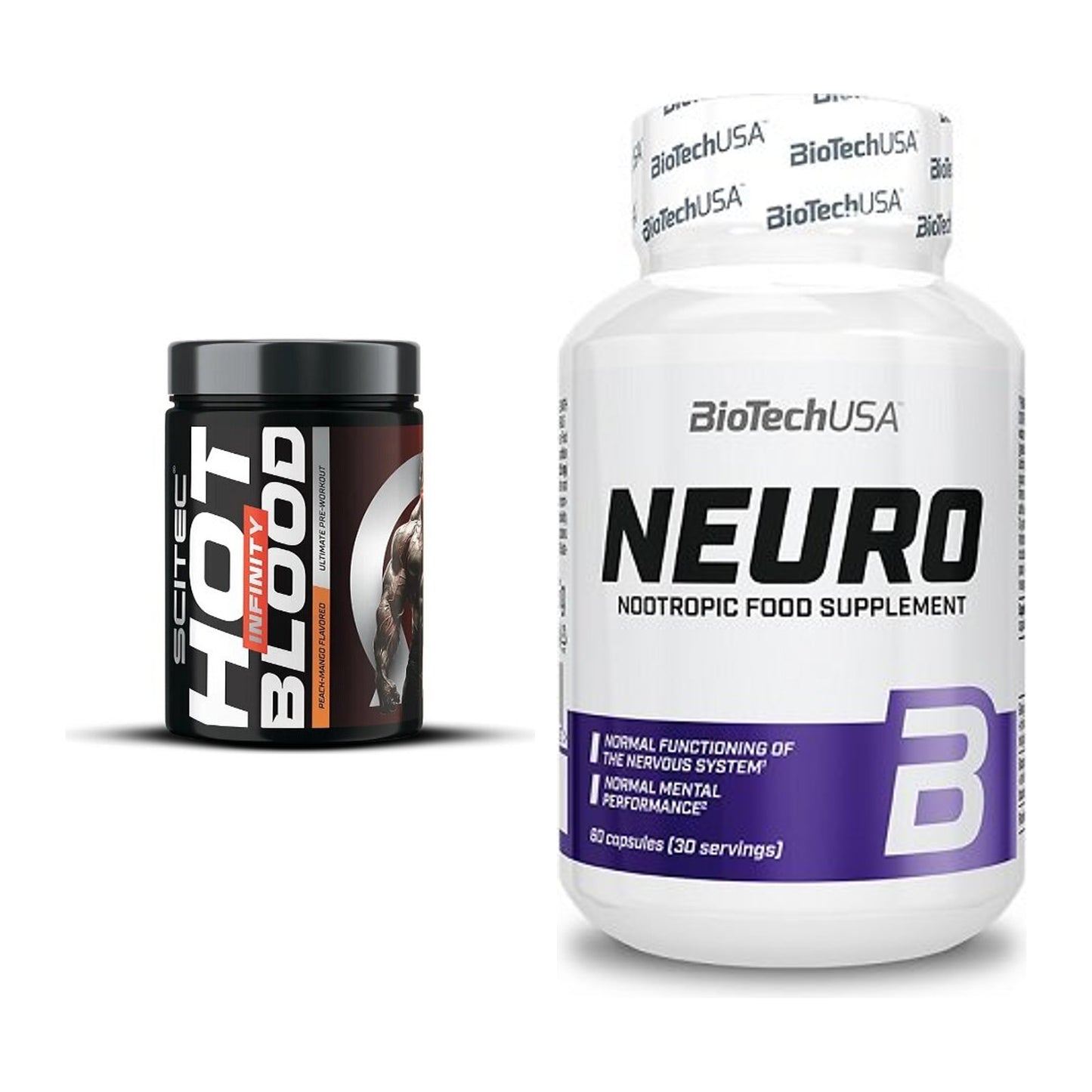 Trainings-Set: Scitec Hot Blood INFINITY + BioTech Neuro – alle enthaltenen Artikel