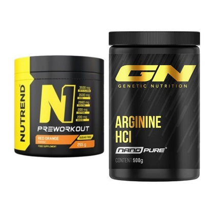 Trainings-Set: Nutrend N1 Preworkout 255g + GN Arginine HCL Nano Pure – alle enthaltenen Artikel