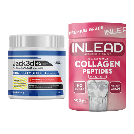 Trainings-Set: USP Labs Jack3d 45 Serv. + INLEAD Collagen Peptides – alle enthaltenen Artikel