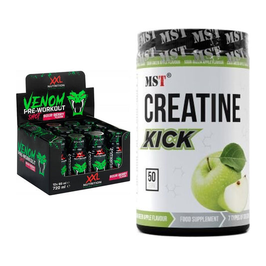 Trainings-Set: XXL Nutrition Venom Shot + MST Creatine Kick – alle enthaltenen Artikel