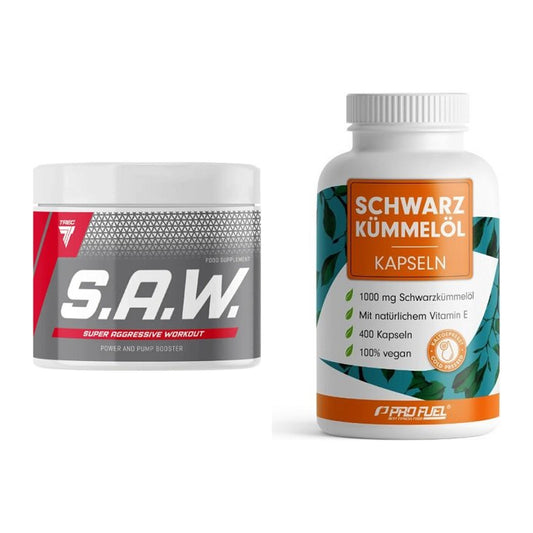 Trainings-Set: Trec Nutrition SAW Booster + ProFuel Schwarzkümmelöl – alle enthaltenen Artikel