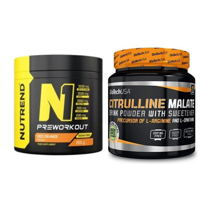 Trainings-Set: Nutrend N1 Preworkout 255g + BioTech Citrulline Malate – alle enthaltenen Artikel